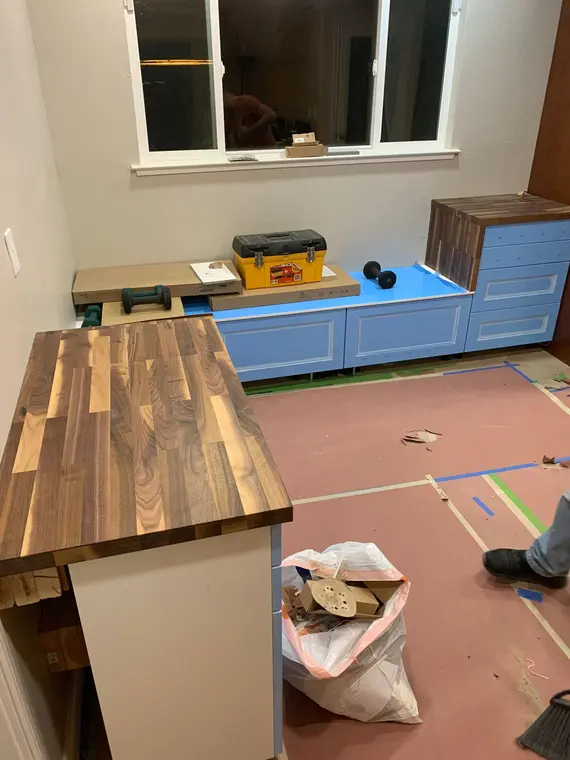 Waterfall Kitchen IKEA — 2